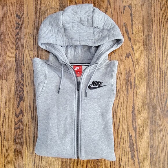 Nike Sportswear Gray Long Hoodie Women's Small Full Zip - Picture 1 of 12